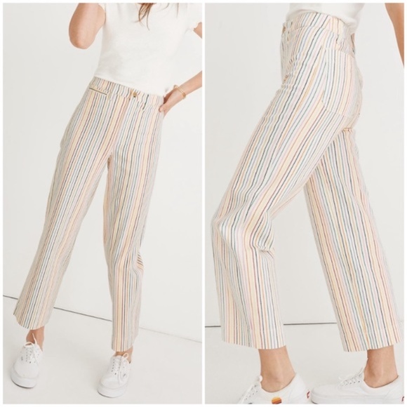 Madewell Pants - Madewell Rainbow Emmett Wide-Leg Crop Pants 25